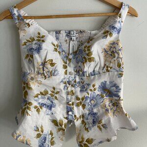 Reformation Lilly Linen Top Romantic - Size 4